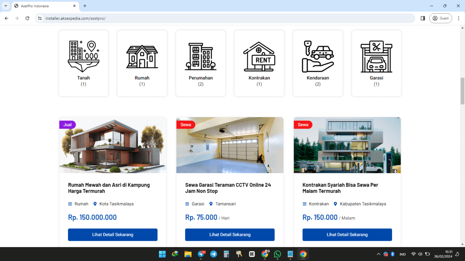 OneClick Installer Website untuk Para Developer dan Agents Properti. Sudah Siap Pakai.